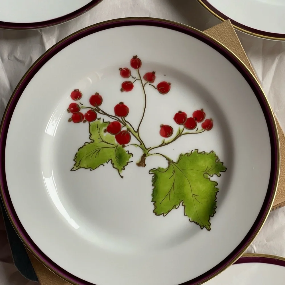 Crate&Barrel dessert plates Appetizer Party dinner hostess gift set 4
